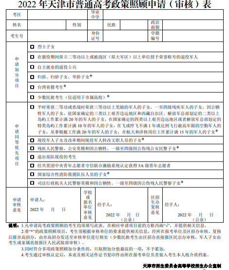 最新|2022年天津高考政策照顾及加分申报条件(图2)