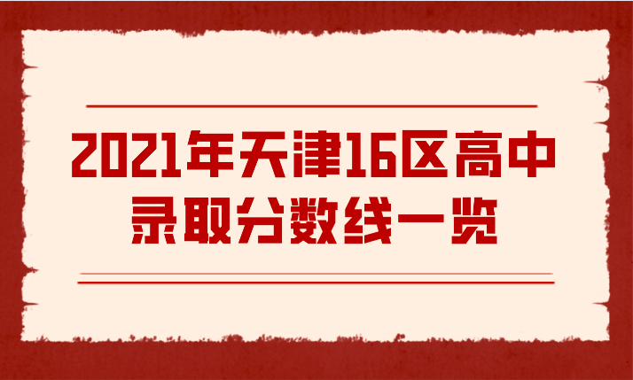 2021年天津16区高中录取分数线一览