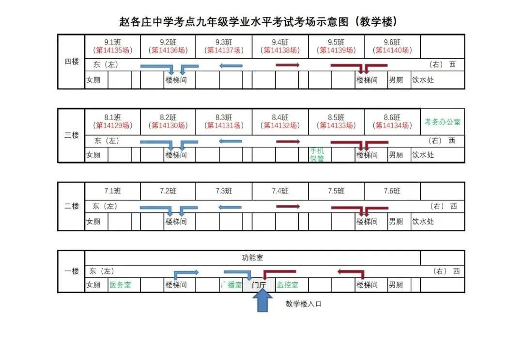 2022年天津宝坻区中考考场安排（图）