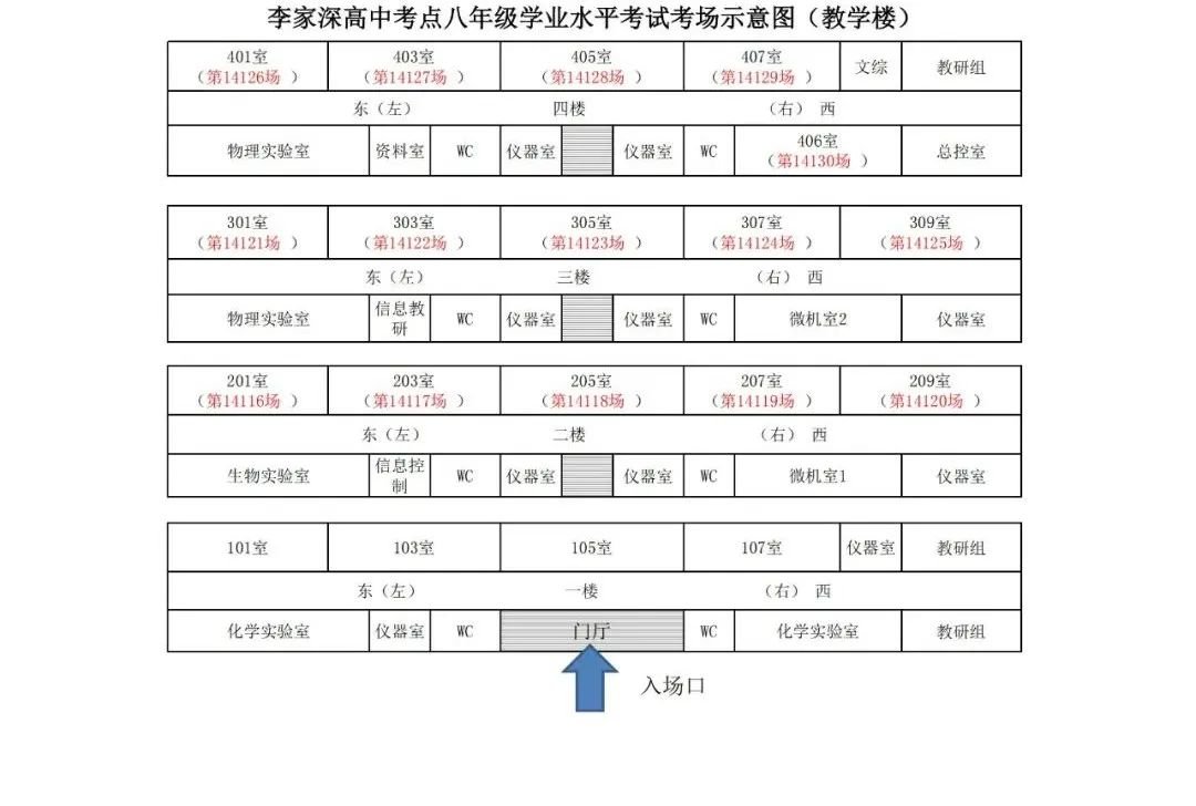 2022年天津宝坻区中考考场安排（图）