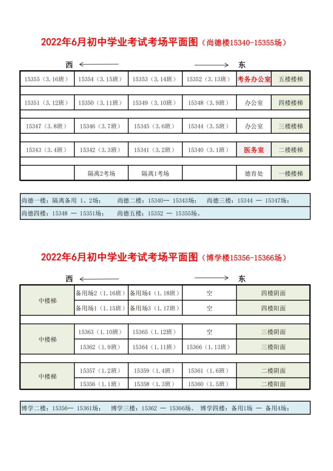 2022年天津武清区中考考点考场示意图(图2)