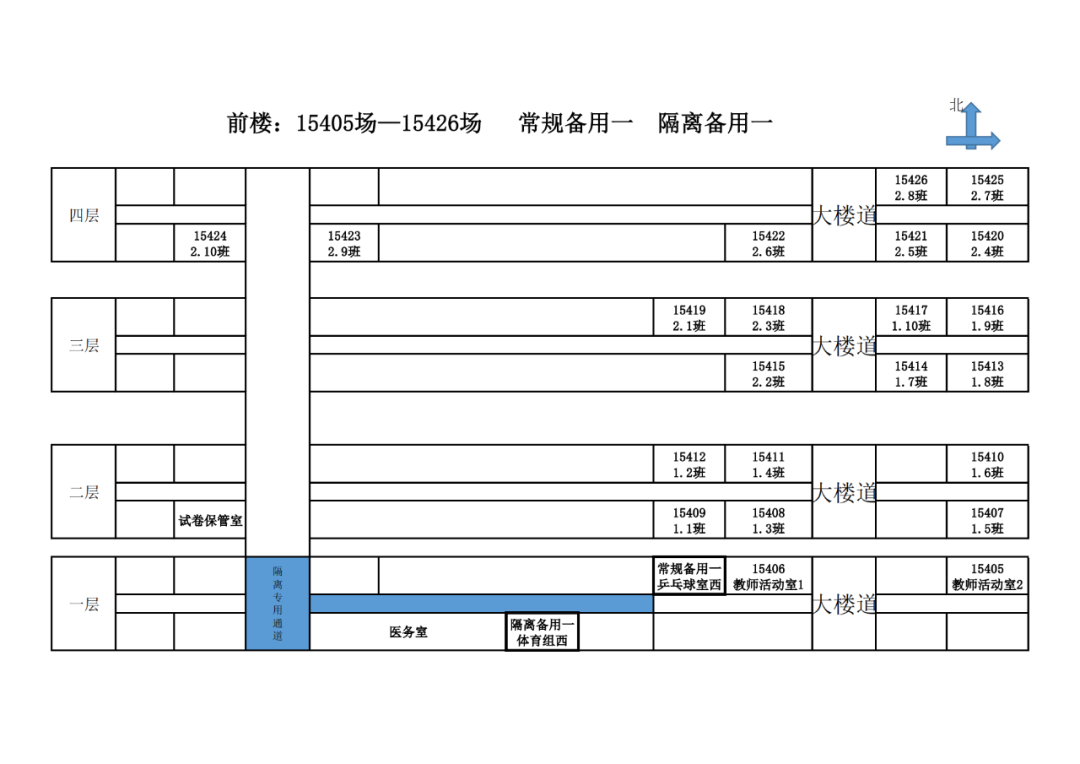 2022年天津武清区中考考点考场示意图(图14)