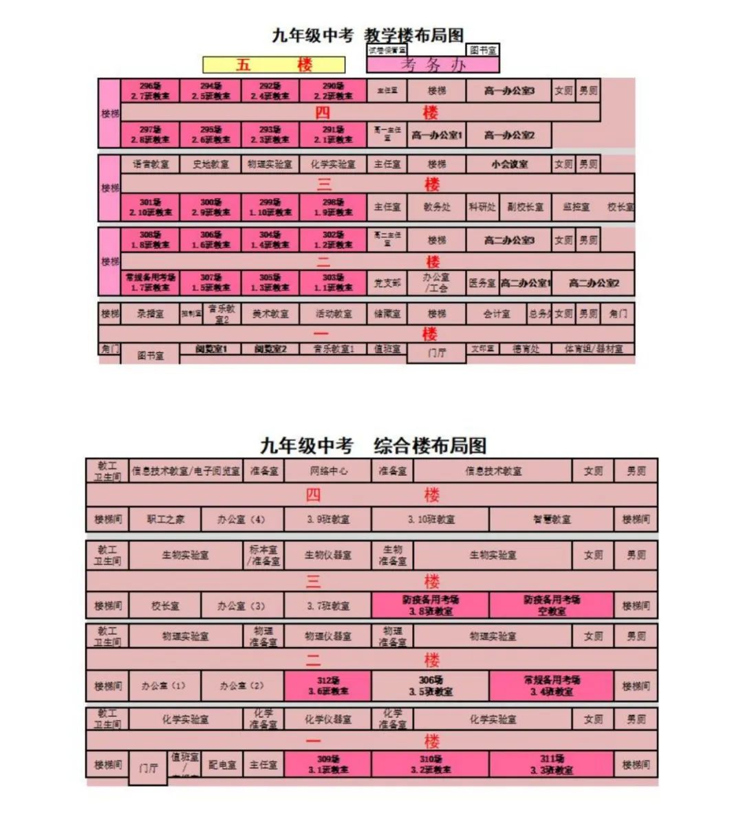 2022年天津武清区中考考点考场示意图(图20)