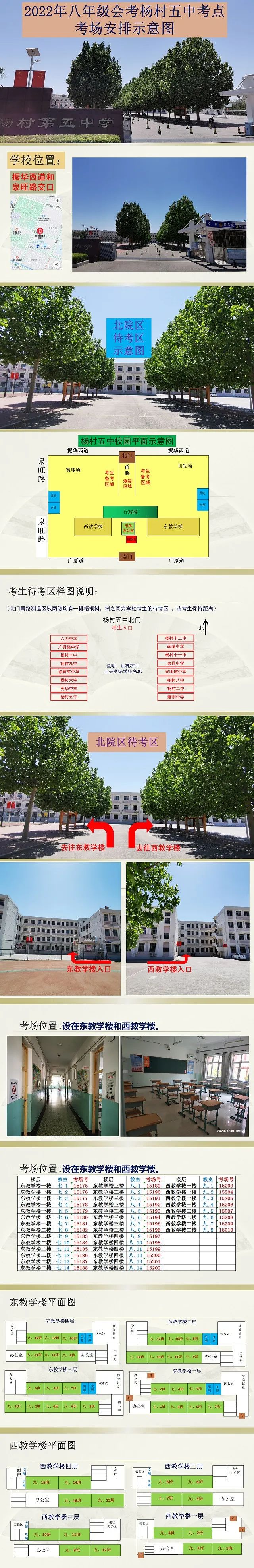 2022年天津武清区中考考点考场示意图(图51)