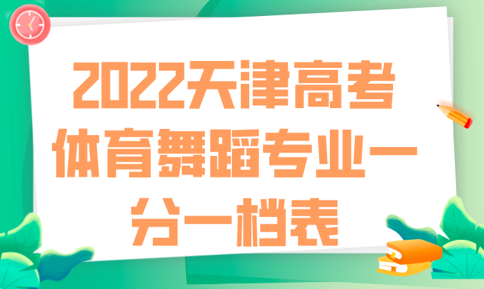 2022天津高考体育舞蹈专业一分一档表