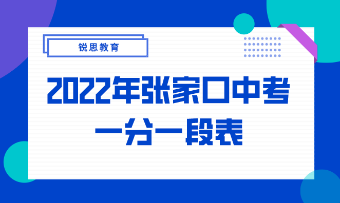 2022年张家口中考一分一段表