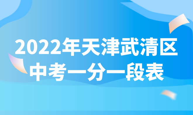 2022年天津武清区中考一分一段表