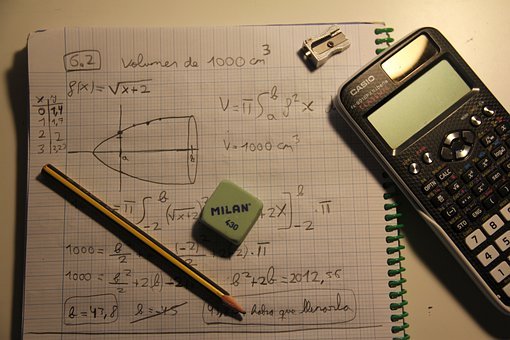 数学, 公式, 方程, 计算器, 笔记本, 解决方案, 数学题, 铅笔, 橡皮
