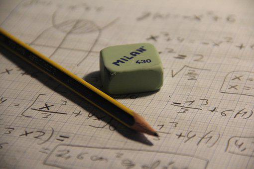 数学, 铅笔, 橡皮, 公式, 方程, 笔记本, 解决方案, 数学题, 学习