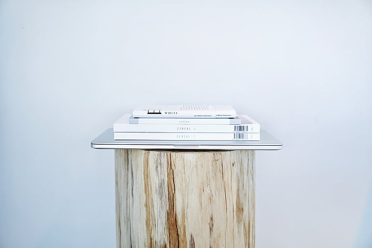 book, wooden, table, pen, study, wall, plain