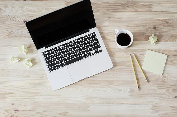 coffee, computer, cup, desk, laptop, macbook, mockup