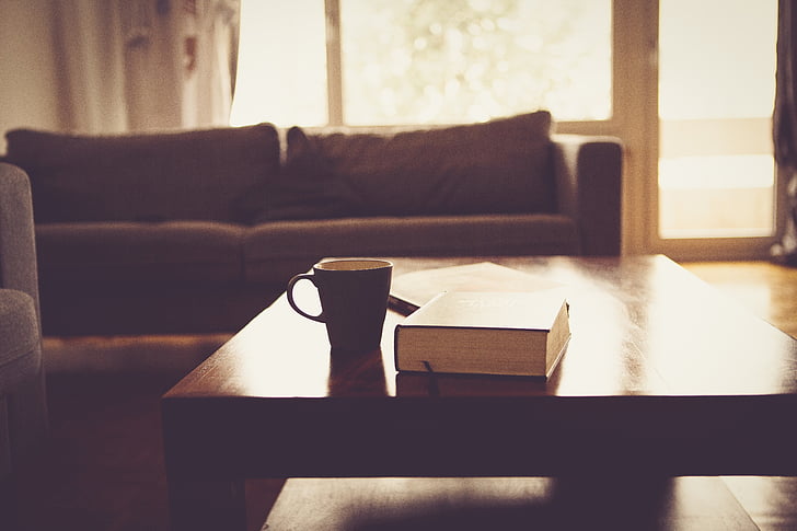 sepia, photo, living, room, set, book, books