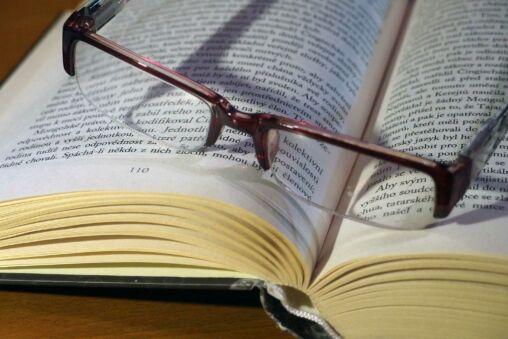 Glasses and Book