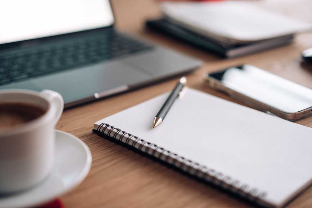 Coffee and Writing Time Free Stock Photo