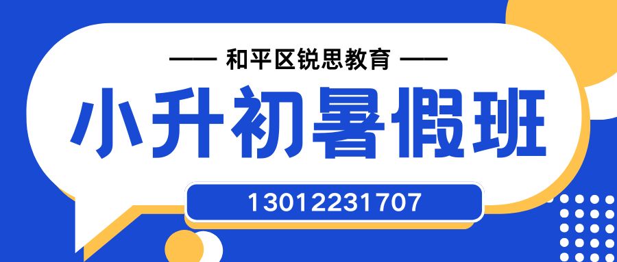 天津和平小升初/新初一/六升七暑期预科班/语文数学英语暑假补习/补课一对一/小班课推荐锐思教育