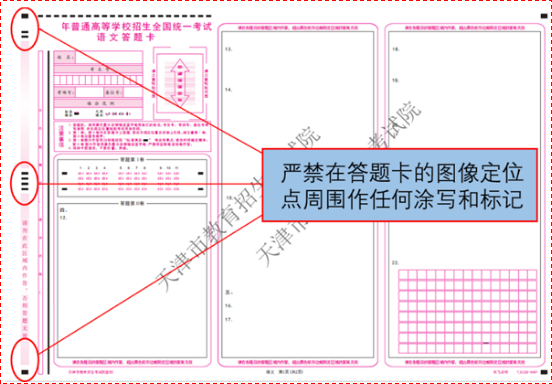 【官方发布】天津2021高考答题卡样式与规范(图3)